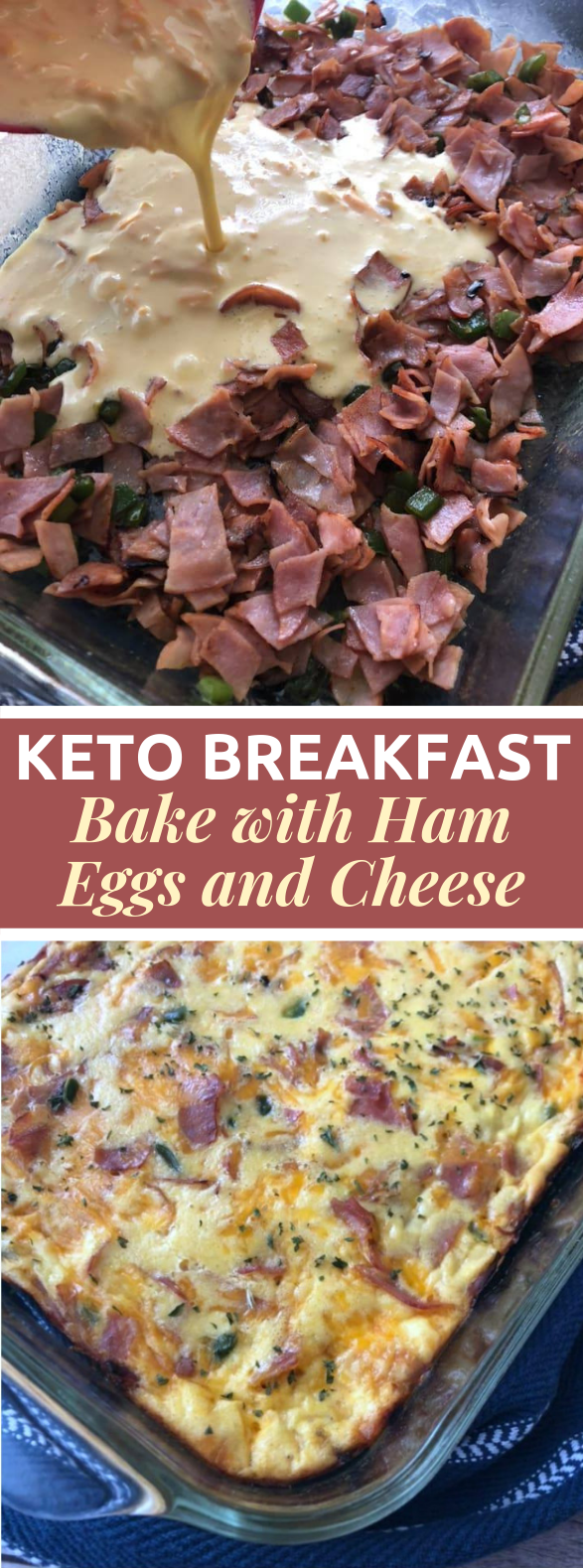 KETO BREAKFAST BAKE WITH HAM, EGGS AND CHEESE RECIPE #ketodiet #ketogenic
