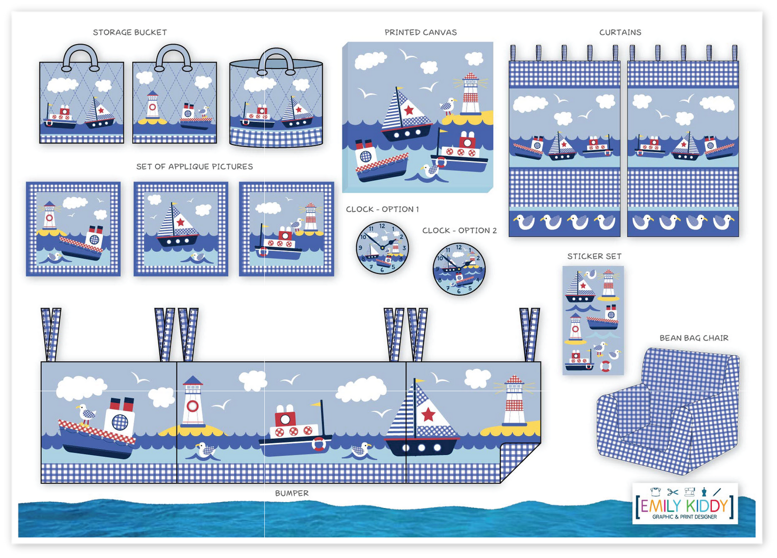 kids bathroom collections Children's Nautical Themed Interior Product Range Board