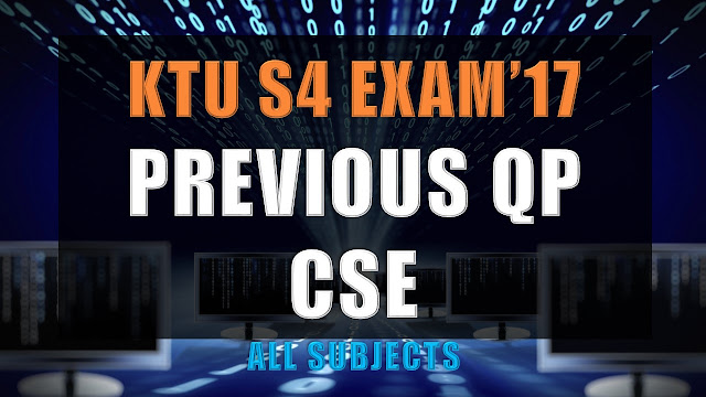 KTU S4 CSE Previous exam question papers of all subjects
