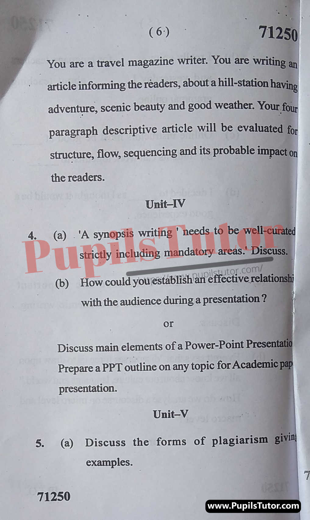 MDU (Maharshi Dayanand University, Rohtak Haryana) CBCS Scheme (M.A. [English] 1st Sem) Essentials Of Writing Question Paper Of March, 2022 Exam PDF Download Free (Page 6)