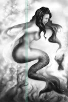 sirena in bianco e nero