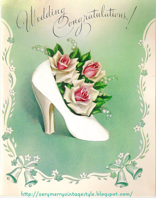 Isn't this vintage wedding shoe card above gorgeous It's so unique