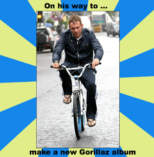 new gorillaz, gorillaz album 2012, damon albarn bike, gorillaz news 2012, gorillaz damon albarn, gorillaz funny, meme gorillaz