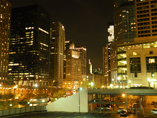 The Chicago Riverfront at night