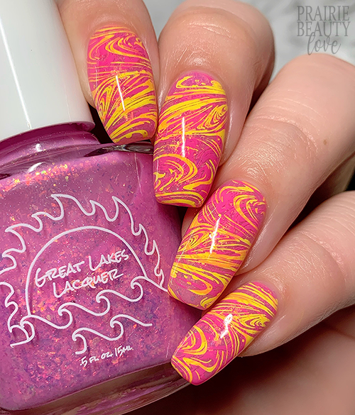 pink and yellow nail designs