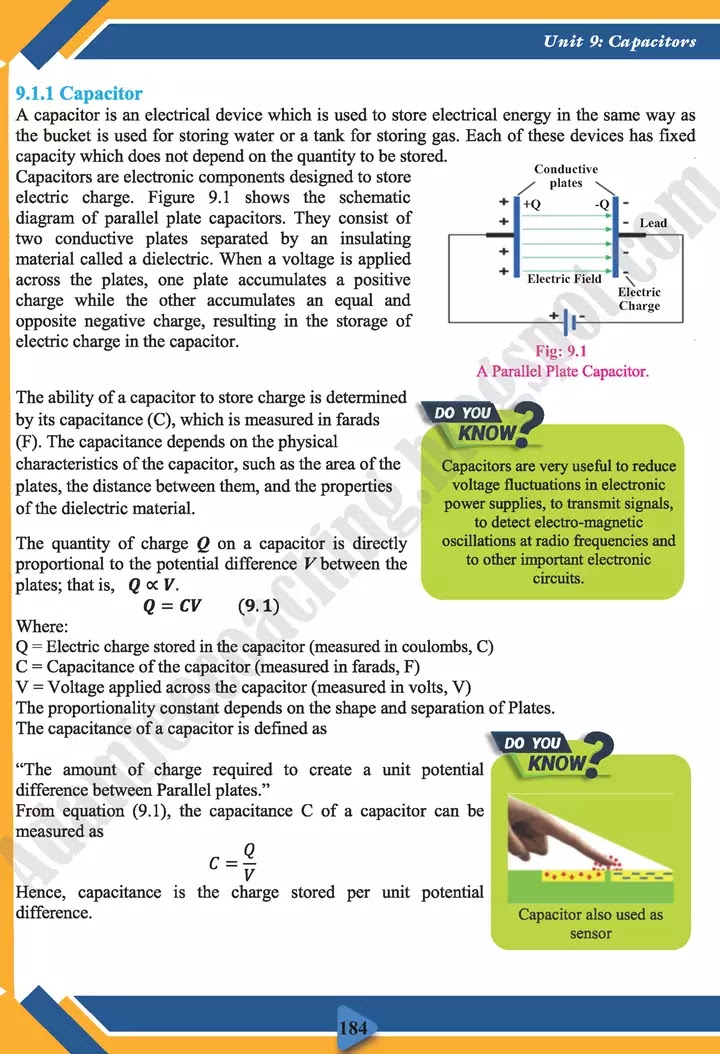 capacitors-physics-class-11th-text-book