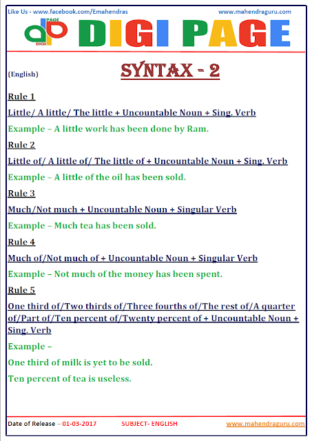  DP | SYNTAX | 01 - MAR - 17 | IMPORTANT FOR SBI PO