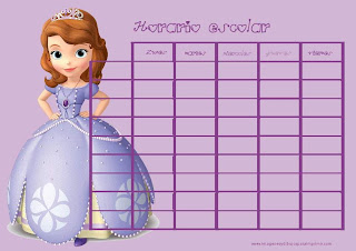 Horarios escolares para imprimir para niñas