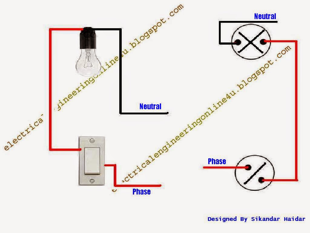 How To Wire Bulb By One Way Switch Electricalonline4u
