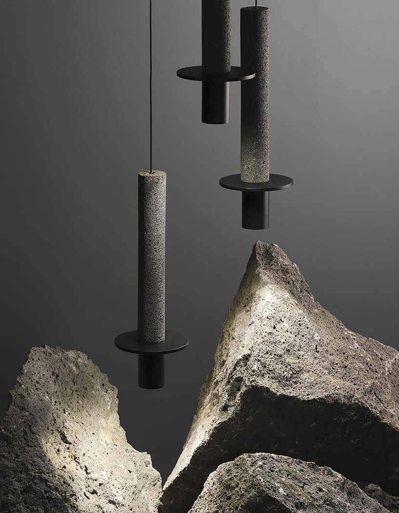 Roca volcánica es utilizada por David Pompa para su colección de lámparas META