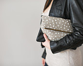 modern canvas dotted tote bag