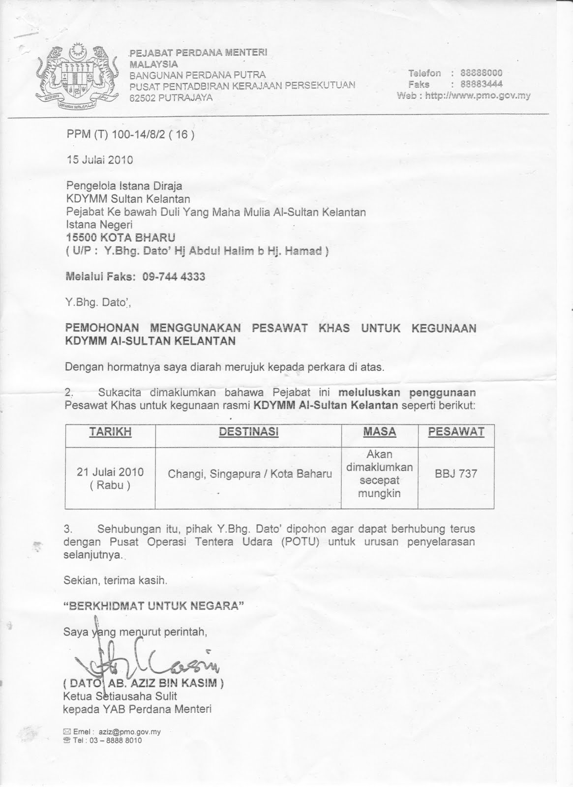 Contoh Surat Rasmi Kepada Sultan Brunei - Rasmi W