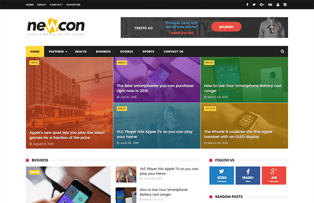 Newcon News/Magazine Responsive Blogger Template