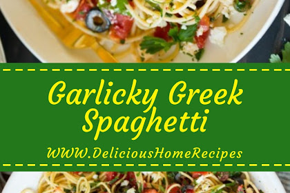 Garlicky Greek Spaghetti #christmas #spaghetti