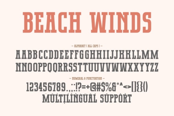 Download Beach Winds Font - Slab Serif Fonts