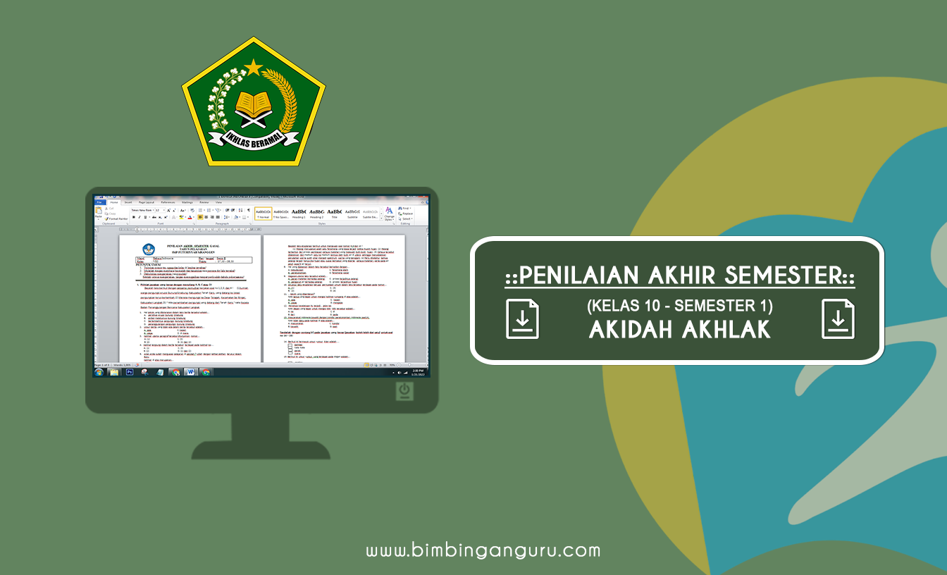 Soal PAS Akidah Akhlak SMA Kelas 10 K13 Tahun 2022/2023 Lengkap