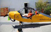 Gene in a Belite Ultralight Aircraft at MythBusters