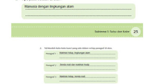 Kunci Jawaban Tematik Kelas 5 Halaman 25-30 Manusia Dengan Lingkungan Alam