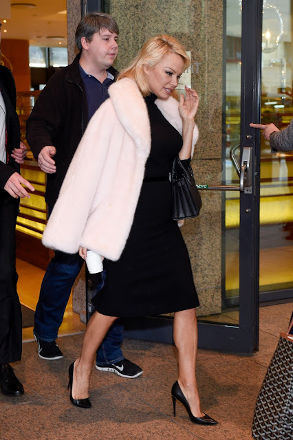 Pamela Anderson Picture While Leaving Her Hotel in Warsaw, Poland