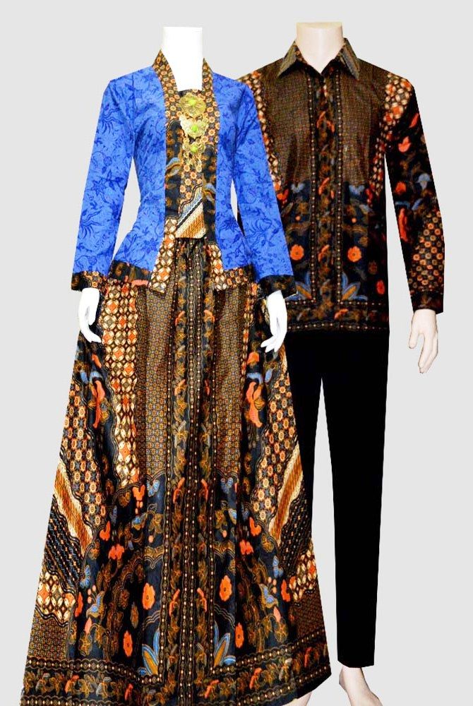 43 Model Baju Batik Couple Lengan Panjang Modern Khas ABG 