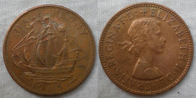 england half penny 1965