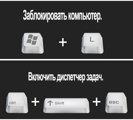 Заблокировать пк. Диспетчер задач.