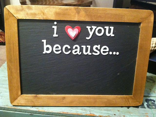 DIY chalkboard present