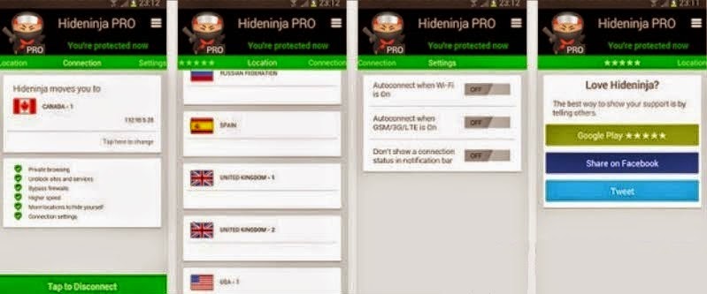 VPN Hideninja Pro v1.3.1 Patched Full Apk Download 