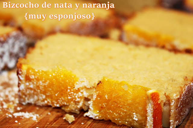 BIZCOCHO DE NATA Y NARANJA {MUY ESPONJOSO}