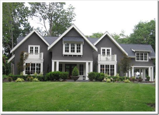 Dark Grey House with White Trim