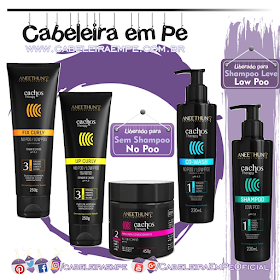 Linha Cachos​ ​Therapy - Aneethun (Shampoo-Low Poo, Cowash-No Poo, Máscara-No Poo, Definidor-No Poo e Fixador-No Poo)