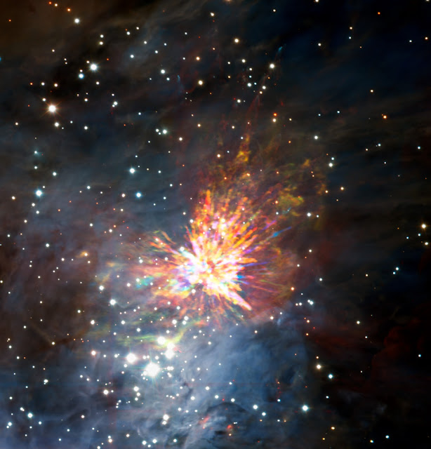 Stellar Explosion in the Orion Molecular Cloud 1