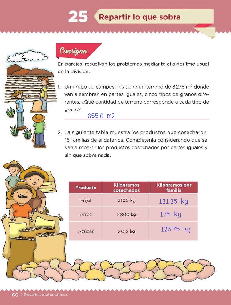 Repartir Lo Que Sobra Desafio 25 Desafios Matematicos Quinto Grado Cotntestado Tareas Cicloescolar