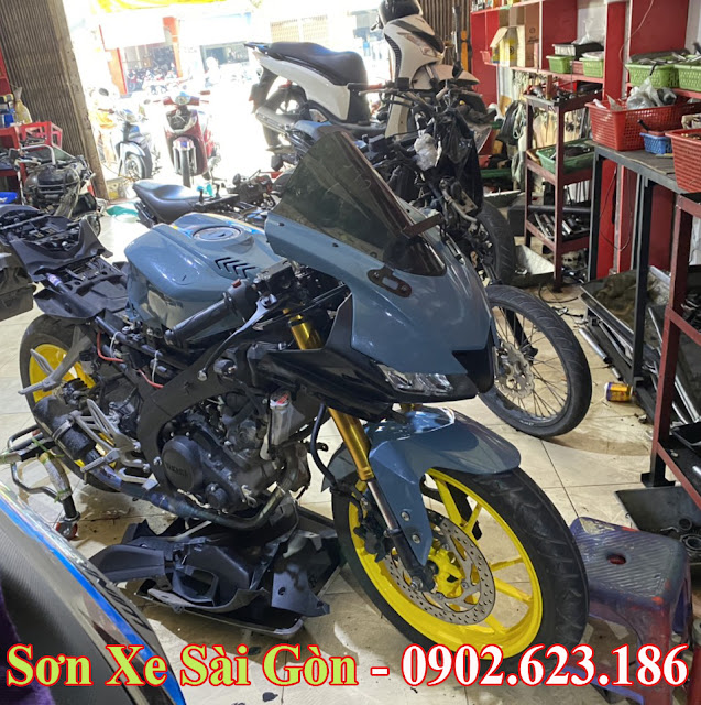 Mẫu Xe Yamaha R15 sơn màu xanh xi măng cực đẹp