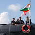 Defence Minister Rajnath Singh undertakes sea sortie on Scorpene class submarine INS Khanderi at Karwar Naval base