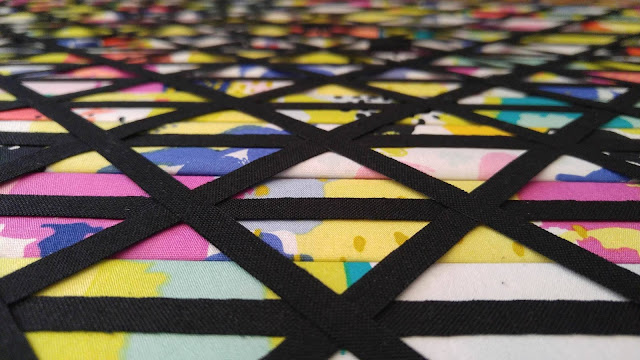 Fabric weaving mini quilt by Slice of Pi Quilts