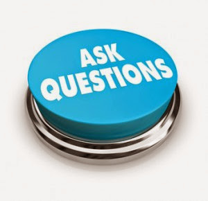 Blue button with Ask Questions written on it