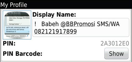 Display Name yang menjual