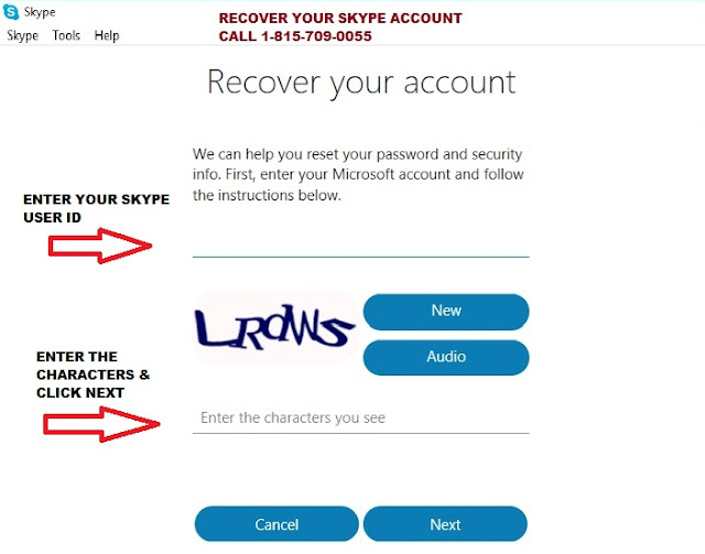 way to reset your hacked skype account