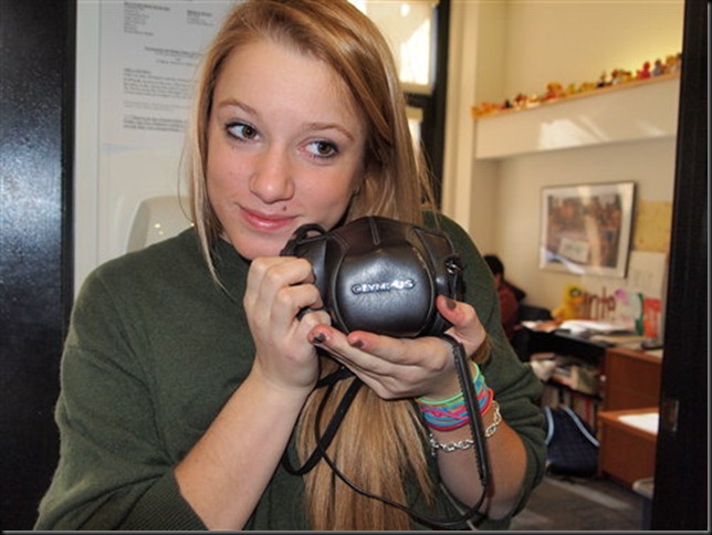 With her new film camera :D