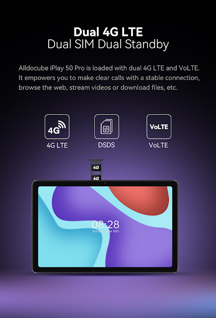 Alldocube iPlay 50 Pro Helio G99 Octa Core 8GB RAM 128GB ROM 4G LTE 10.4 Inch 2K Screen Android 12 Tablet