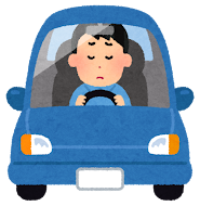 運転している男性のイラスト（考える）