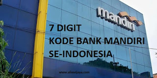 7 DIGIT Kode Cabang Bank Mandiri se-Indonesia Info Terbaru dan Terlengkap