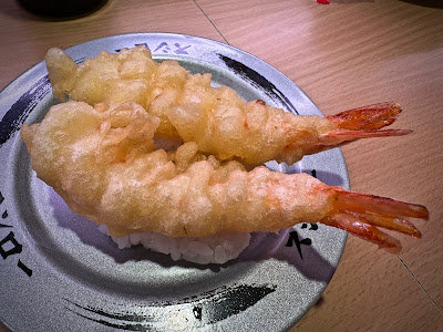 Sushiro, shrimp tempura nigiri