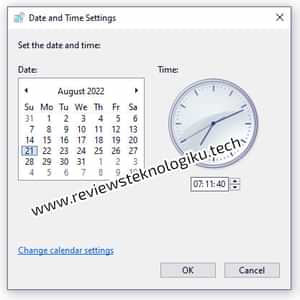 setting jam dan tanggal di laptop windows 10