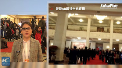 بالفيديو: وكالة الأنباء الصينية تكشف عن نظارات ذكية لنقل فعاليات البث الحي 
