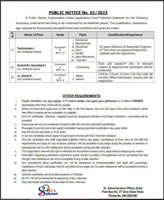 Atomic Energy Jobs 2023 Advertisement Apply Online (PAEC)