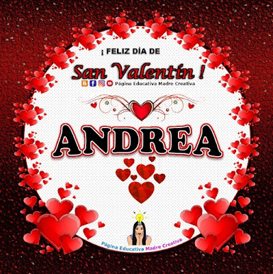 Feliz Día de San Valentín - Nombre Andrea