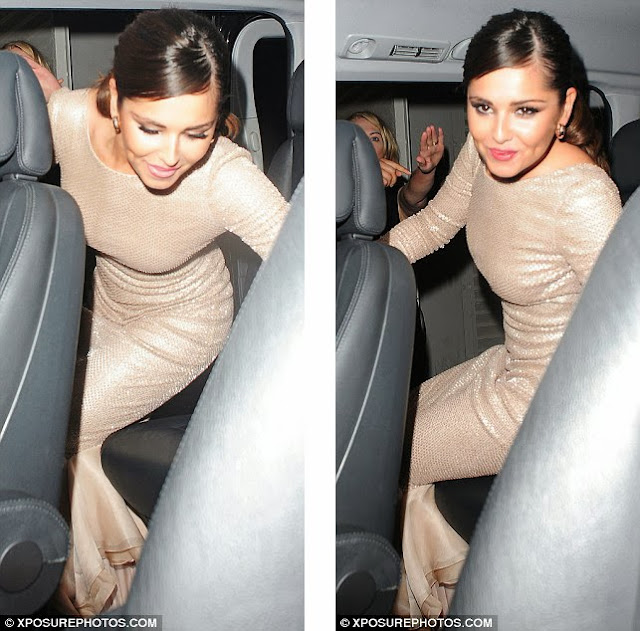 Home time: Cheryl Cole called in a night after the L'Oreal after party in Cannes by jumping into a car to be taken back to her hotel