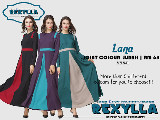 rexylla, joint colour, joint colour jubah, lana collection